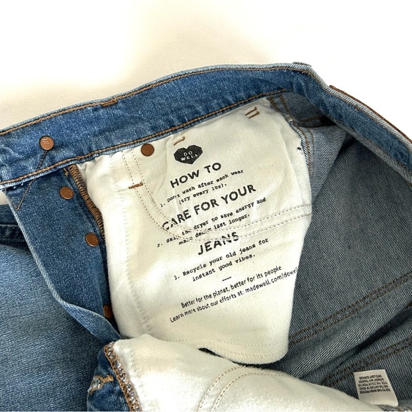 Madewell 10" High-Rise Button Front Blue Denim Skinny Jeans - Picture 7 of 11